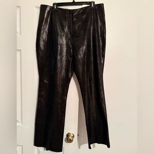 VTG NWOT Franklin Allen Women’s Sz 18 Black Leather Pants Lined Chic Rock RARE